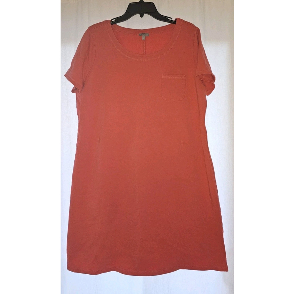 Talbots Dress Ladies 2Xp Coral Short Sleeve Crew Neck Midi